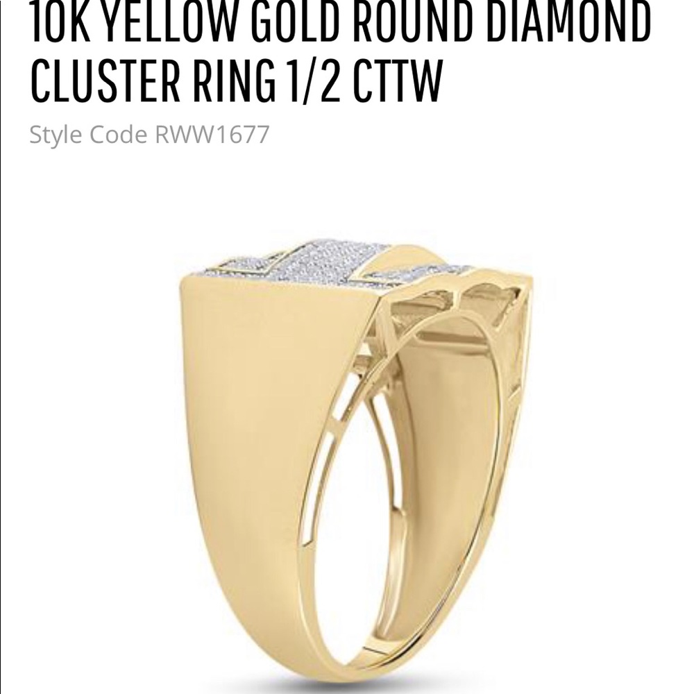 Men’s 10k solid Gold Real diamond Custom Ring! WOW - Picture 3 of 3